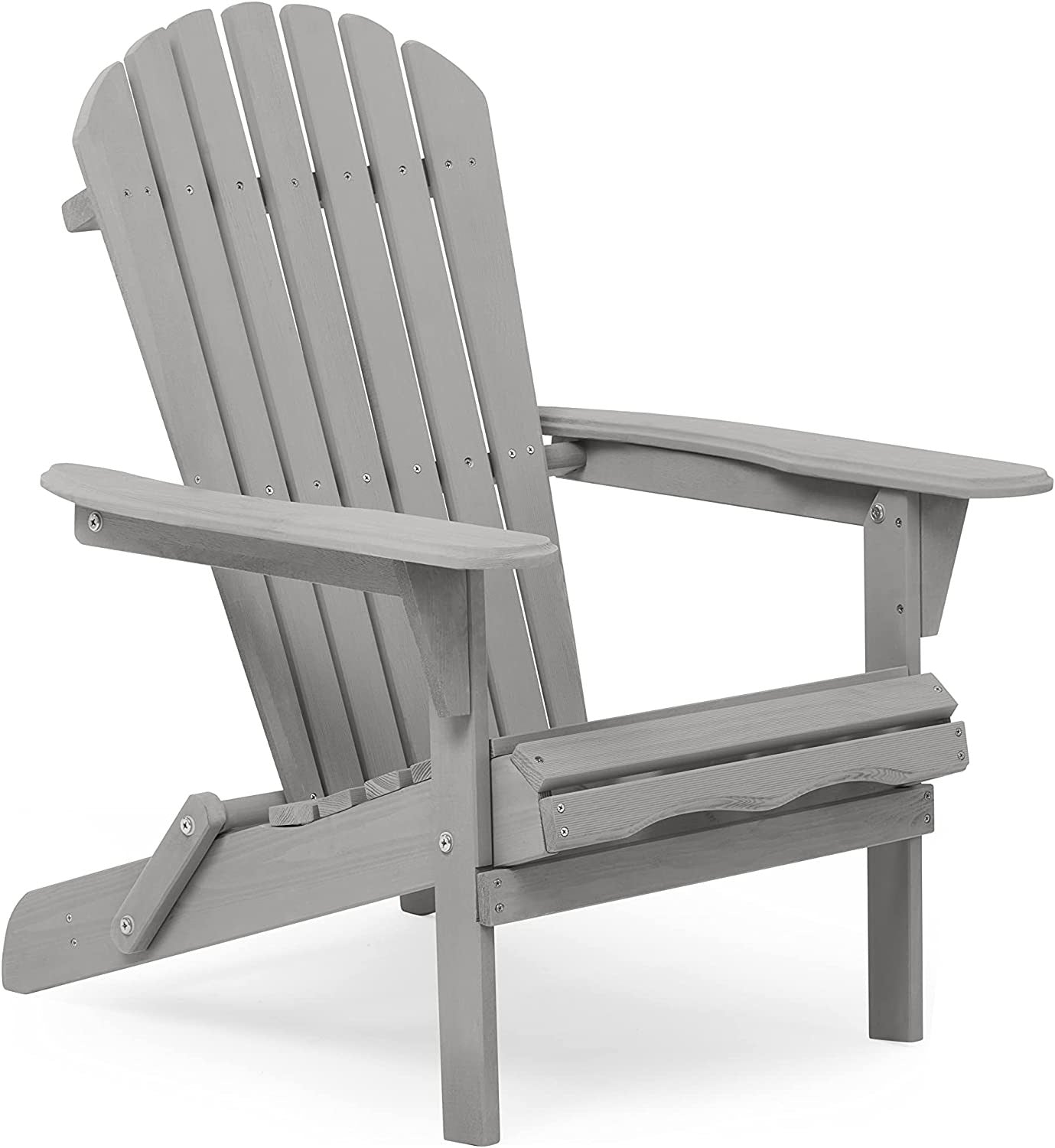 Gray Wooden Adirondack Chair for Indoor/Outdoor Use