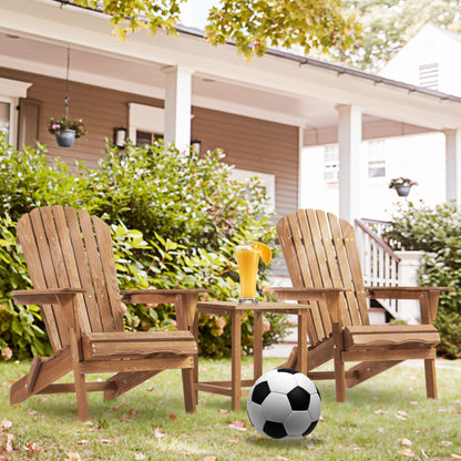 Two Brown Wooden Adirondack Chairs on a Lush Lawn