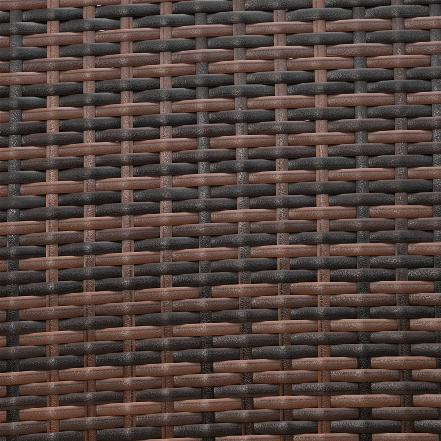 Close-up of the rich brown rattan color of the furniture