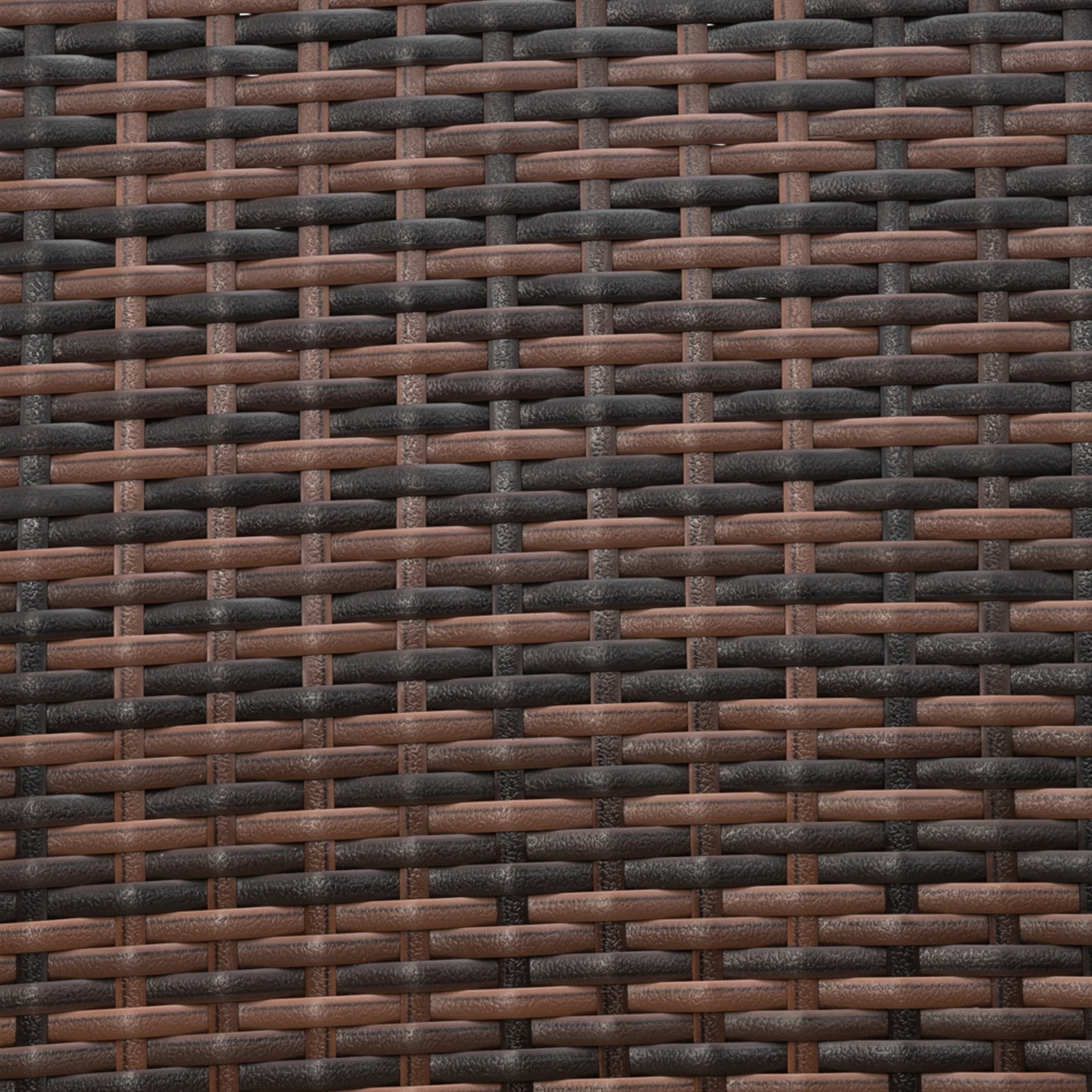 Close-up of the rich brown rattan color of the furniture