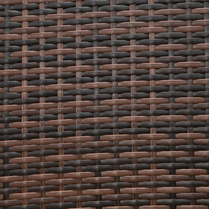 Close-up of the rich brown rattan color of the furniture