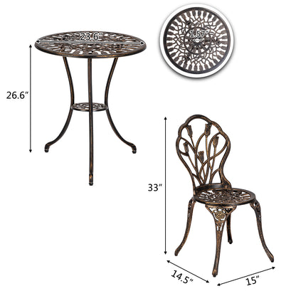 Coffee Bistro Table Set dimensions - fits in compact outdoor spaces