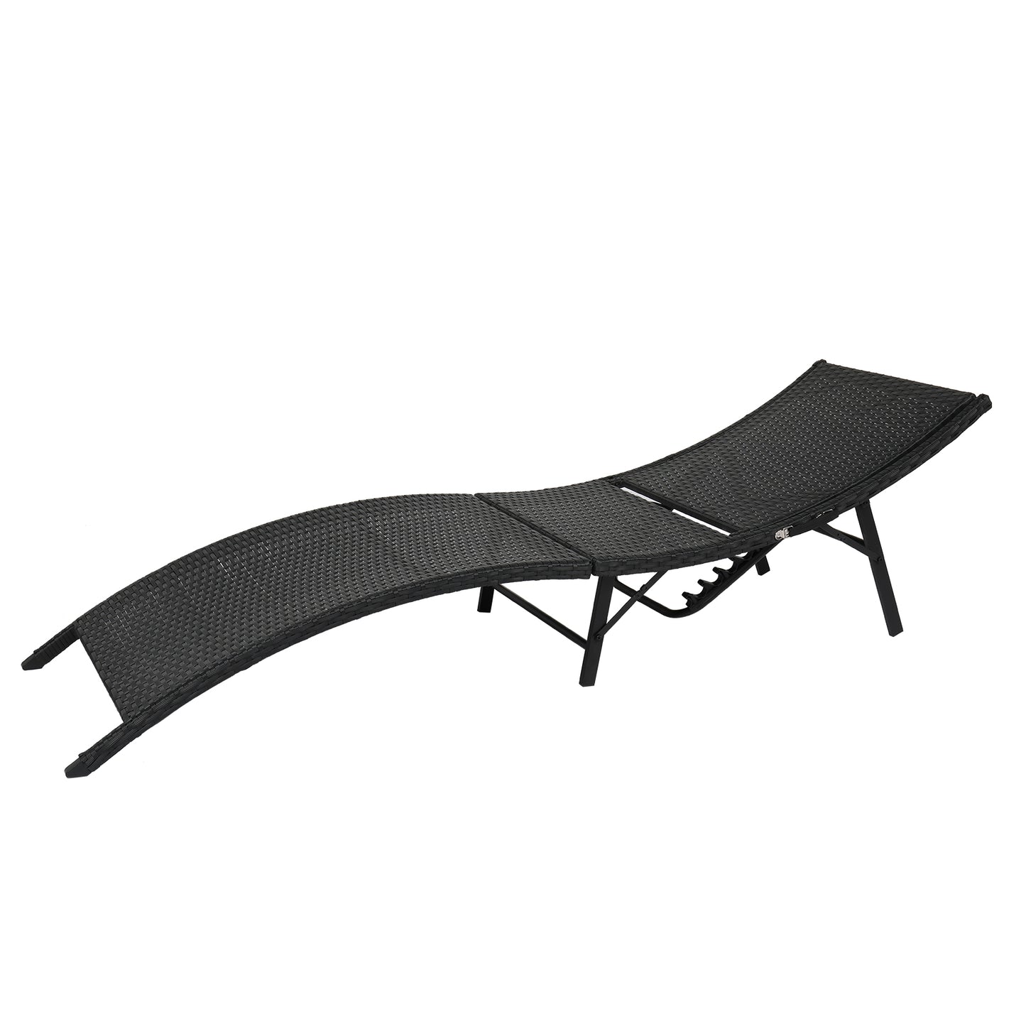 Rattan garden lounger without cushion for versatile use