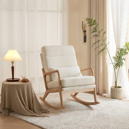 The Comfy Rocking Chair adding a touch of elegance and relaxation to a bedroom, creating a cozy and inviting ambiance.