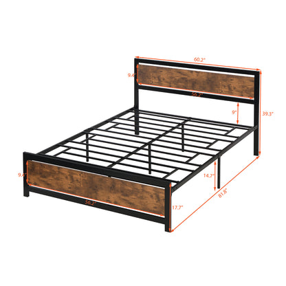 Gain insight into the precise dimensions and measurements of our Queen Size Metal Platform Bed with this detailed dimensional drawing.