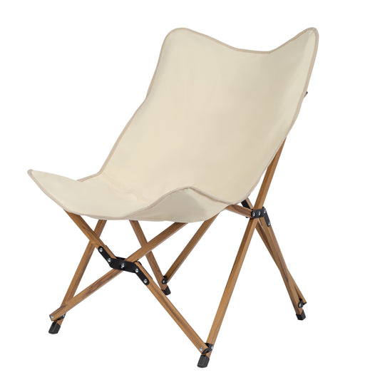 Explore Every Detail: Lightweight Folding Picnic Chair (Khaki), Angle View