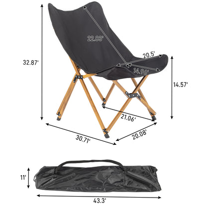 Perfectly Sized: Lightweight Folding Picnic Chair (Black) with Ideal Dimensions