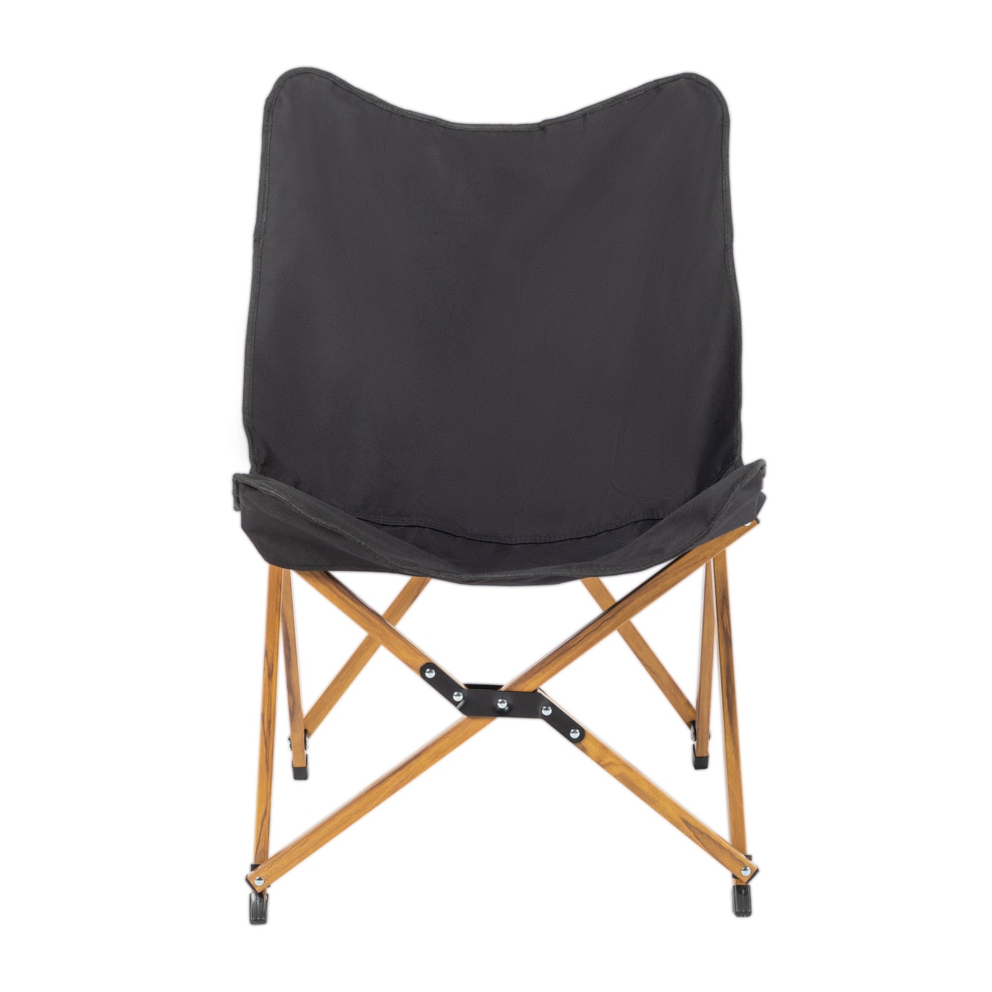 Get a Complete Look: Front View of Lightweight Folding Picnic Chair (Black)