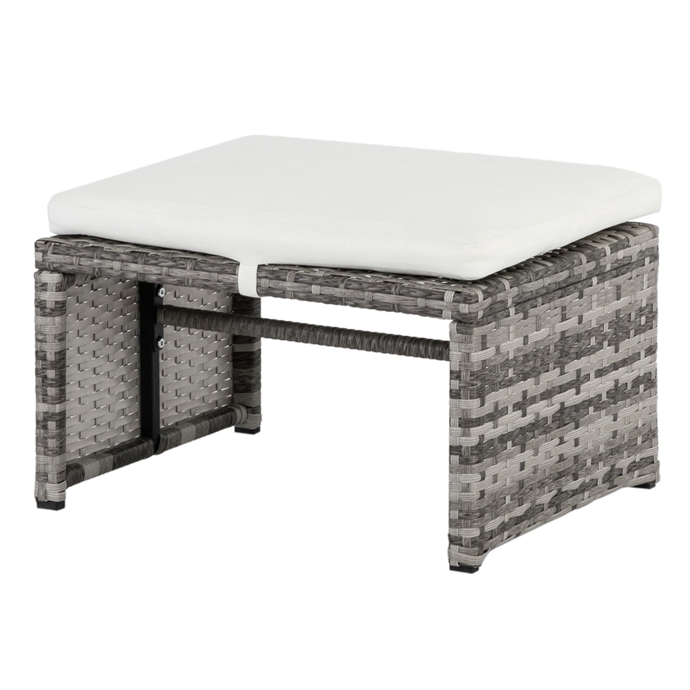 Footstool from the stylish garden set, providing extra comfort and versatility.