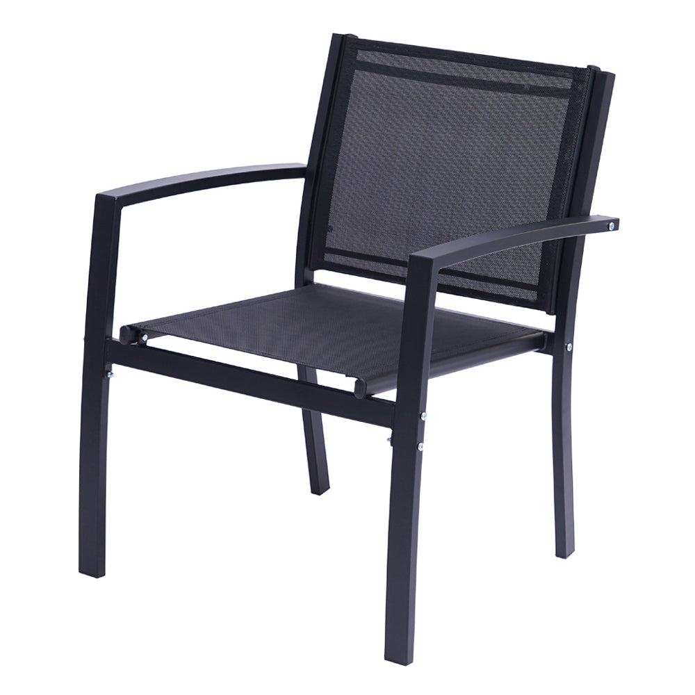 Chair from black metal 4 person patio conversation set