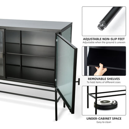 Features of retro console table with detachable shelves